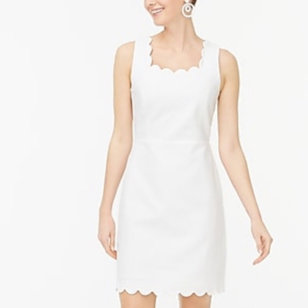 J. CREW UNWORN Scalloped White Dress